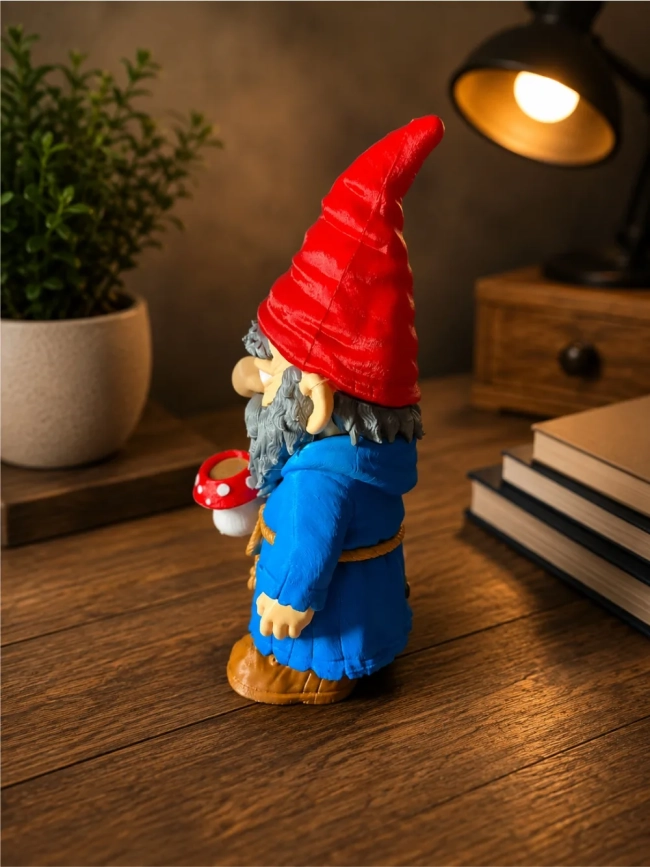 Gnomo Decorativo com Xícare de café de Cogumelo em Impressão 3D