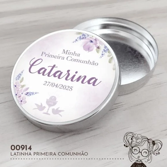 Latinha Adesivada Primeira Comunhão - 00914