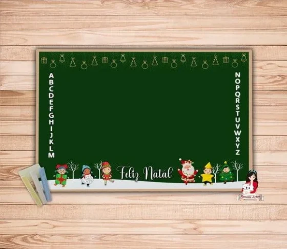 Lousa Personalizada com Giz Natal