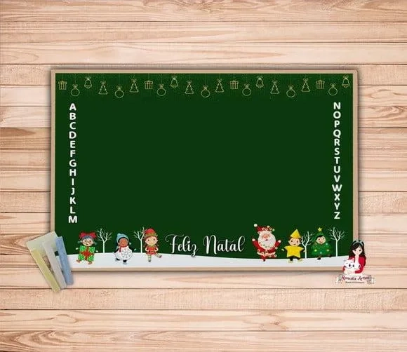 Lousa Personalizada com Giz Natal