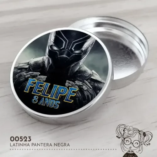 Latinha Adesivada Pantera Negra - 00523
