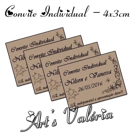 Convite Individual - 4x3cm