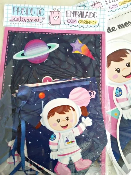 Kit Festa Astronauta Menina Rosa