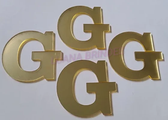 Aplique da Letra G em Acrílico Espelhado Dourado - 5cm