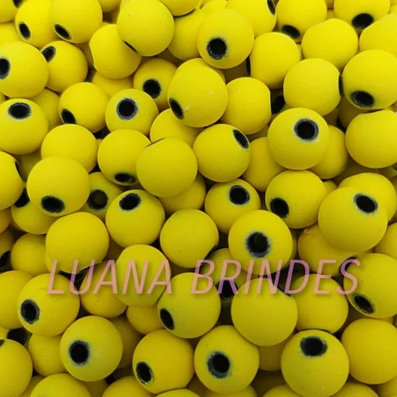 Bolinha Emborrachada Amarelo Forte 8mm Pct 100 Unidades