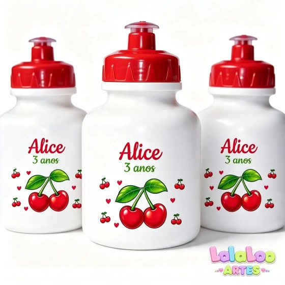 Garrafinha Squeeze Cerejinha Personalizado