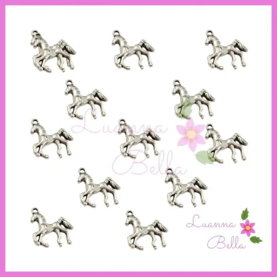 Pingente de Metal Cavalo Prata - Pct c/10 unids