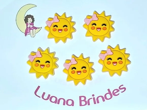 Aplique Sol Emborrachado Pacote com 6 Unidades