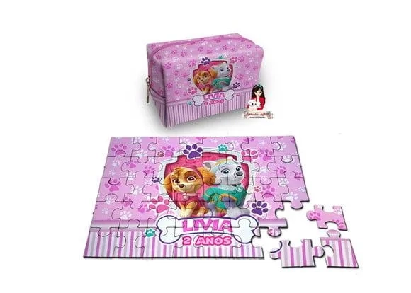 Necessaire Box com Quebra Cabeças Skye