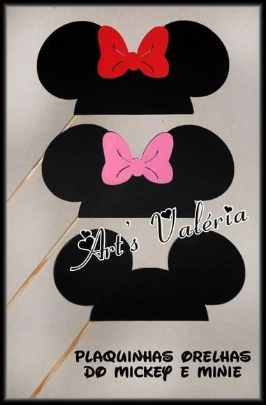 Plaquinhas De Orelhas - Mickey ou Minie