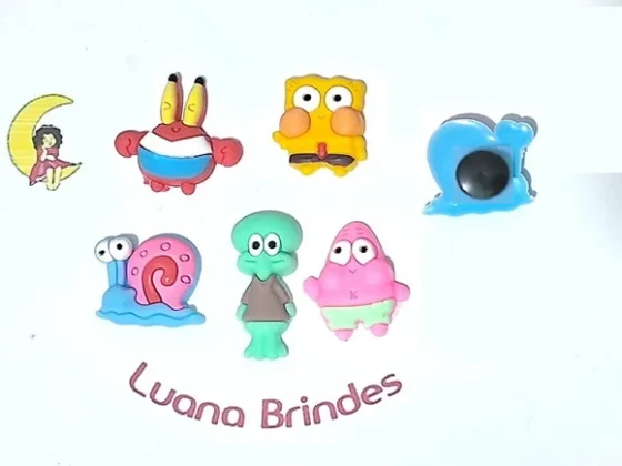 Pins pra Crocs Bob Esponja 3d - 5 Unidades