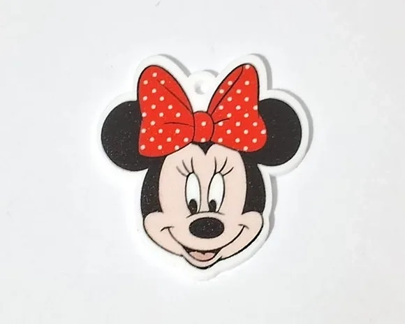 Pingente Minnie de Acrílico U.v. - Pct C/6 Unidades