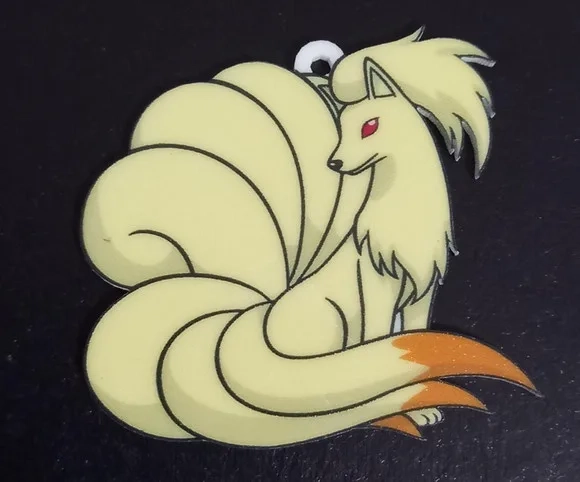 Pingente Pokémon Ninetales Acrilico Uv- 3 Unidades
