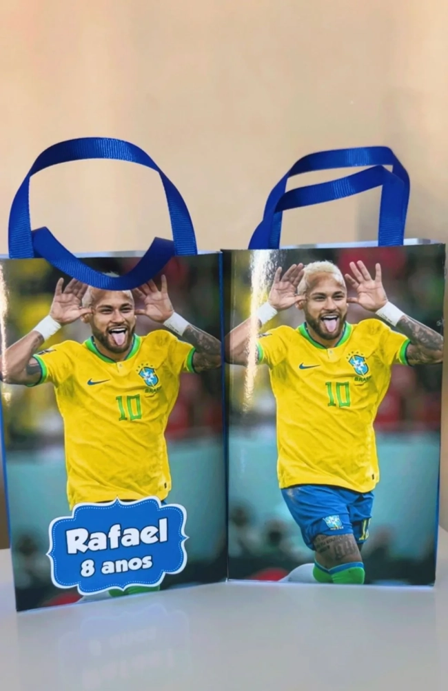 Sacolinhas Personalizada Neymar Brasil Lembrancinhas Para Aniversário