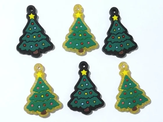 Pingente Árvore de Natal Emborrachado Pacote com 6 Unidades