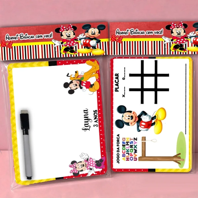 Lousa Magica Personalizada lembrancinhas do Mickey e Minnie