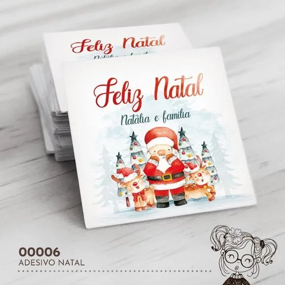 Adesivo Quadrado Natal - 00006