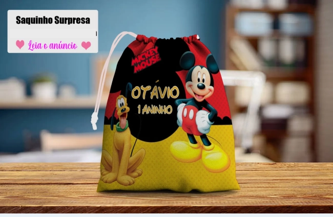 Saquinho Supresa para lembrancinhas do Mickey