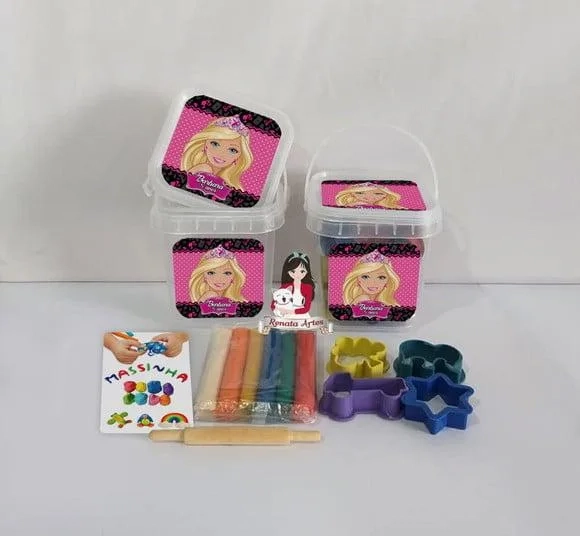 Kit Massinha no Baldinho Personalizado Barbie Nova