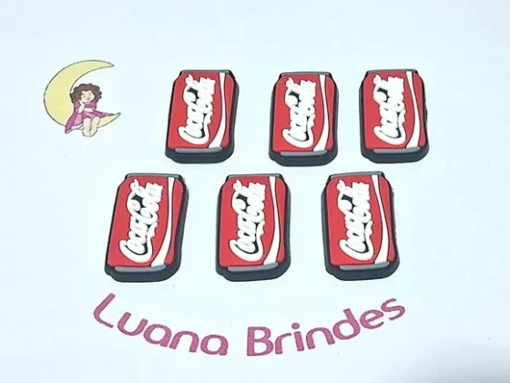 Aplique Coca Cola Emborrachado 3cm Pacote com 6 Unidades