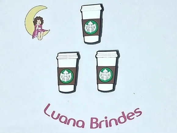 Aplique Starbucks Emborrachado Pacote com 6 Unidades