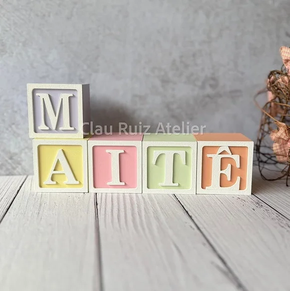 Tons Pastel Cubos 6x6cm Ts- Decoração Bebê