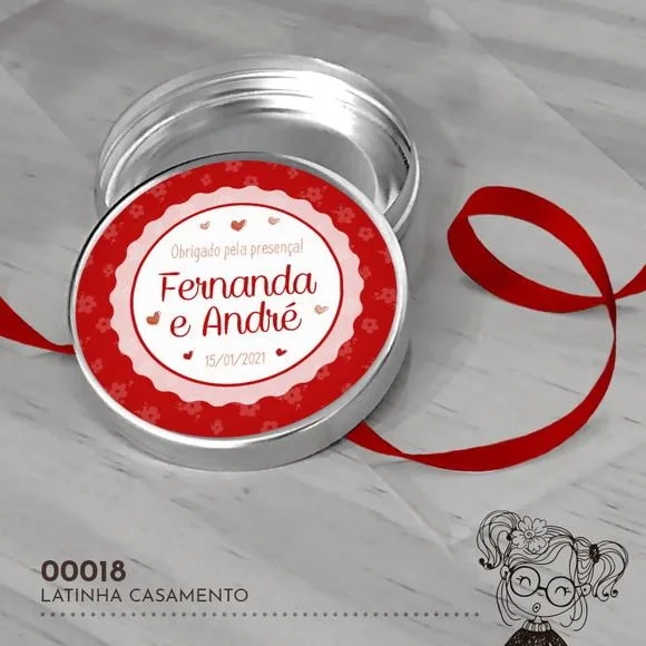 Latinha Adesivada Corações - 00018