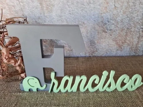 Letras de MDF -Nomes 18CM ELEFANTE