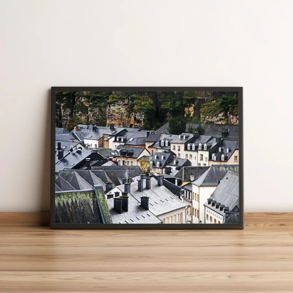 Quadro Vila com Casa de Telhados Pretos 13