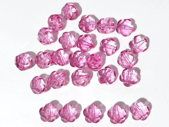 Flor Pink C/furo Passante 14mm Pacote com 30 Unidades