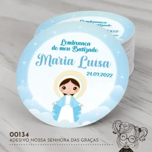 Adesivo Redondo Nossa Senhora das Graças - 00134