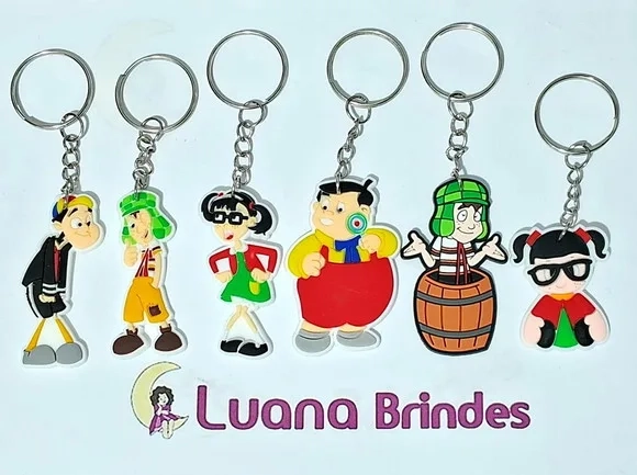 Chaveiro Turma do Chaves Emborrachado Pacotes C/6 Unidades