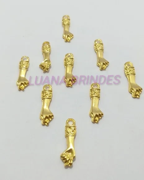 Pingente Figa em Metal Dourada - pct com 12 unidades