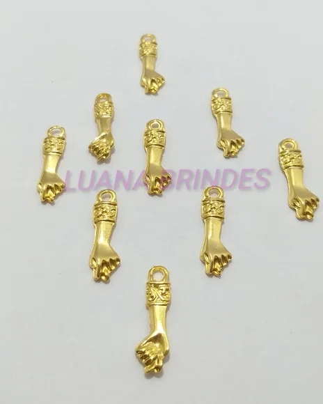 Pingente Figa em Metal Dourada - pct com 12 unidades