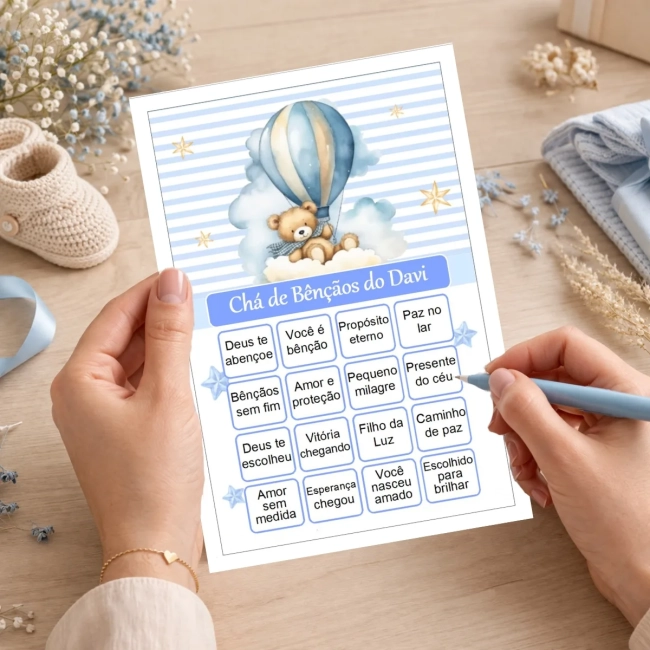 Bingo Chá de Bênçãos Menino Pdf Para Imprimir