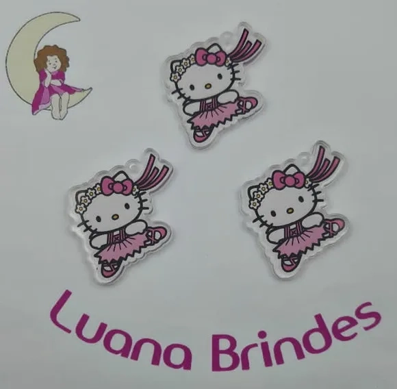 Ping Hello Kitty Bailarina de Acrílico Adesivado-pct c/ 5un