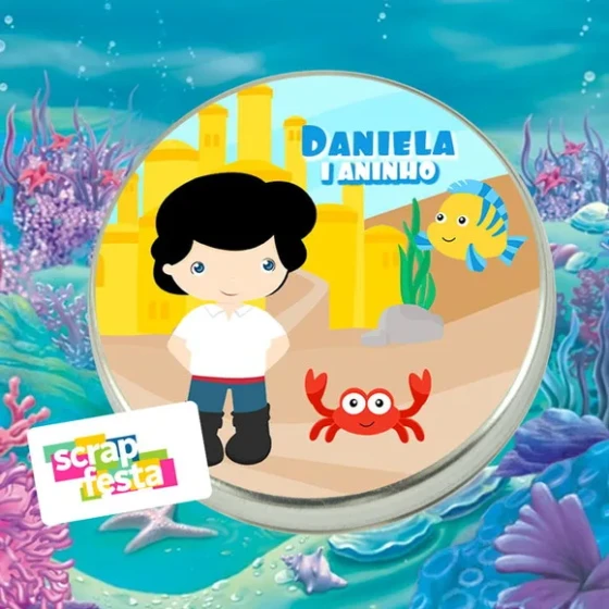 Latinhas Personalizadas Festa Sereia Príncipe