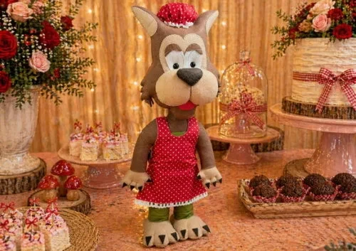 Lobo Mau da Chapeuzinho Vermelho em Feltro 40cm
