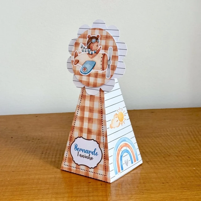 PEGUE E MONTE - Kit Festa URSINHO AVIADOR - Decoração de Festa | Lembrancinhas | Aniversário | Personalizados