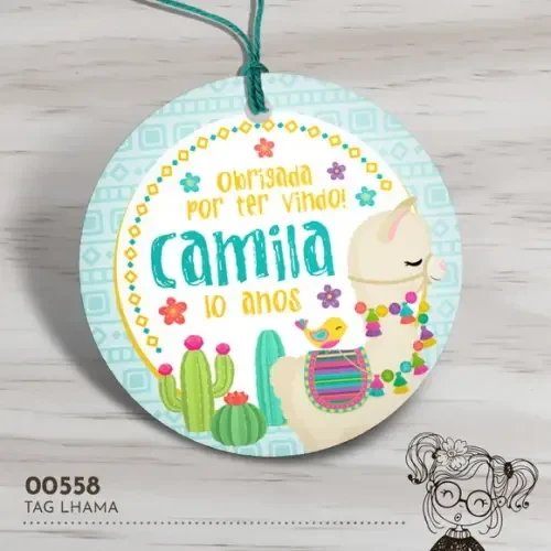 Tag Redonda Lhama - 00558
