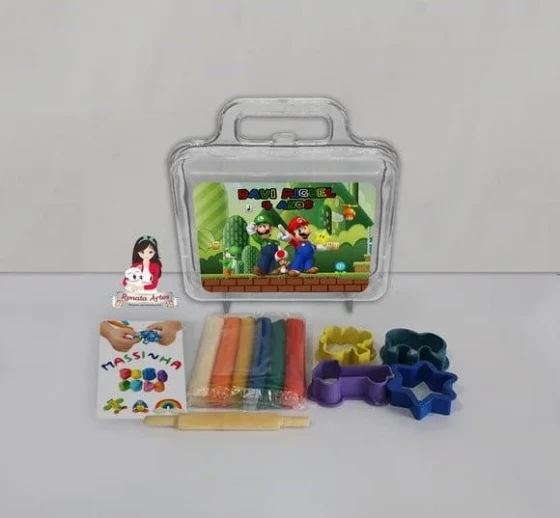 Kit Massinha na Maleta Super Mario Bross