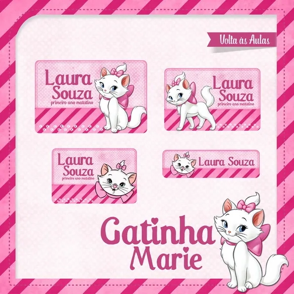 60 Etiquetas Gatinha Marie