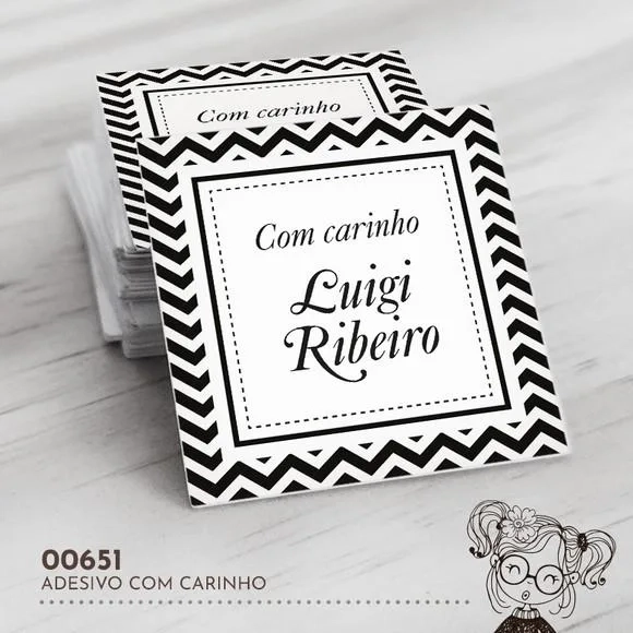 Adesivo Quadrado com Carinho - 00651