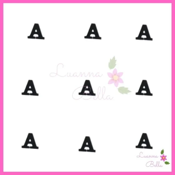 Aplique Letra A de Acrílico Preto - Pct c/ 8 unidades