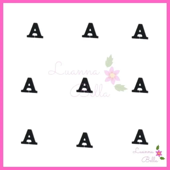 Aplique Letra A de Acrílico Preto - Pct c/ 8 unidades