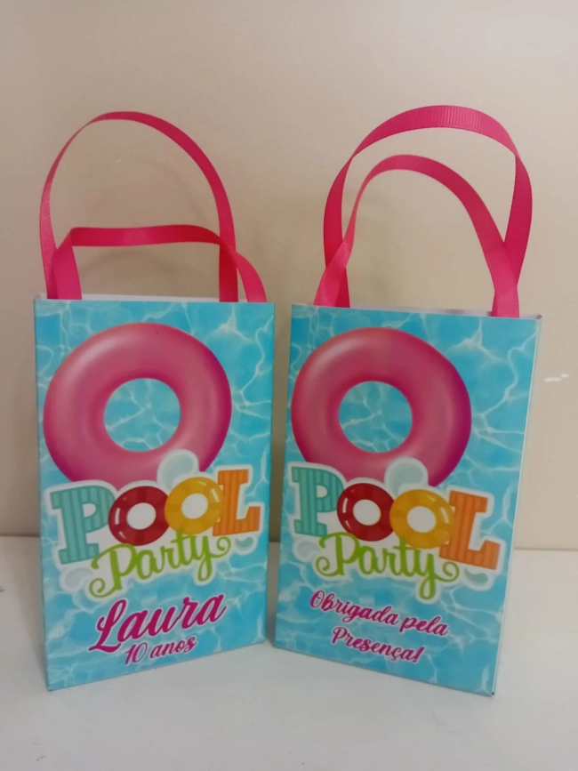 Sacolinhas Personalizadas Pool Party para Lembrancinhas