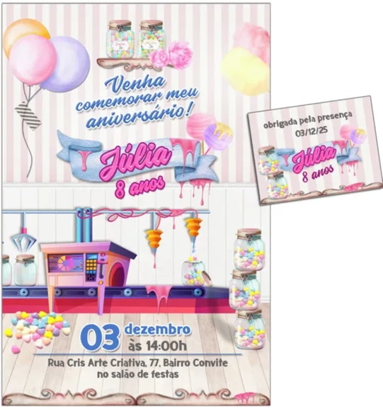 Convite Digital C/tag Fábrica de Doce