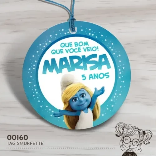 Tag Redonda Smurfette - 00160