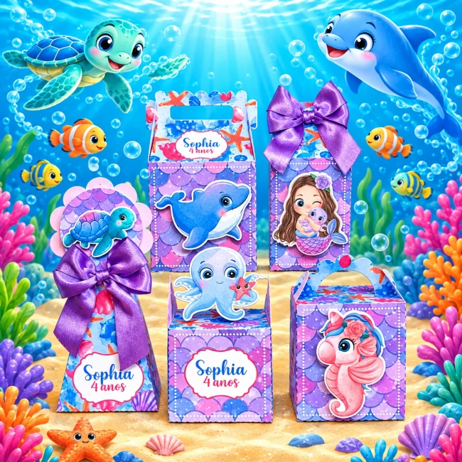 Kit Personalizado Sereia 3D Arquivo Digital