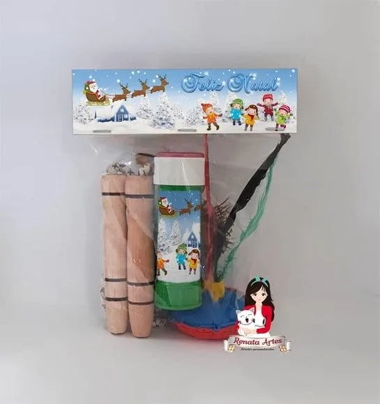 Kit Lembrancinha Personalizada com Bolha de Sabão de Natal